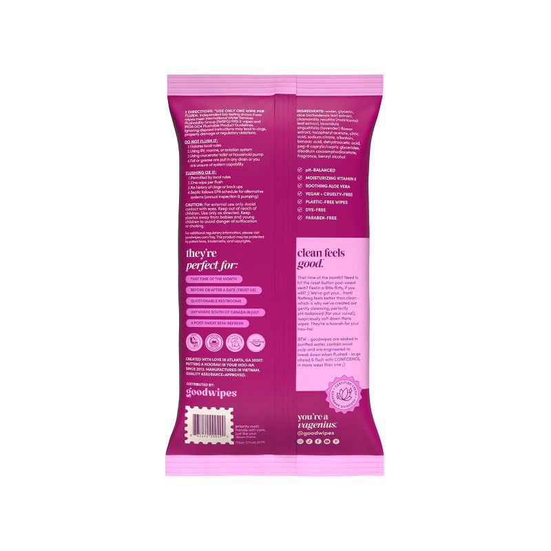 slide 2 of 6, Goodwipes Flushable Down There Cleansing Wipes - Rosewater - 20ct, 20 ct