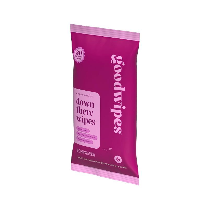 slide 4 of 6, Goodwipes Flushable Down There Cleansing Wipes - Rosewater - 20ct, 20 ct