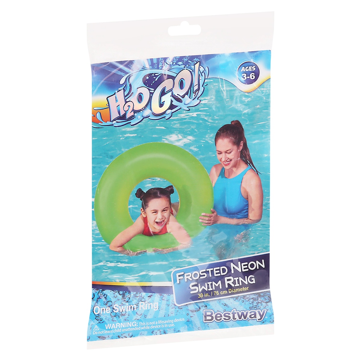 slide 4 of 9, H2O GO! Frosted Neon Swim Ring 1 ea, 1.0 ct