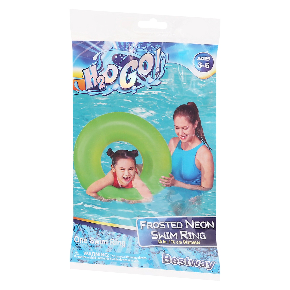 slide 5 of 9, H2O GO! Frosted Neon Swim Ring 1 ea, 1.0 ct