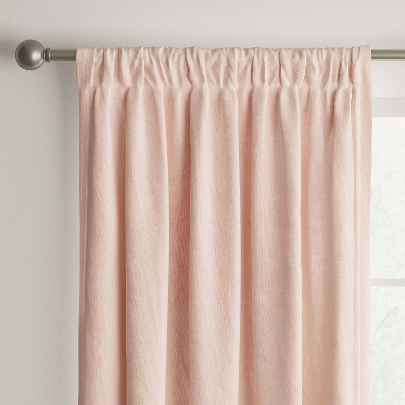 slide 2 of 4, 42"x84" Room Darkening Heathered Window Curtain Panel Pink - Room Essentials™: Noise Reduction, UV Protection, Thermal Insulated, 1 ct