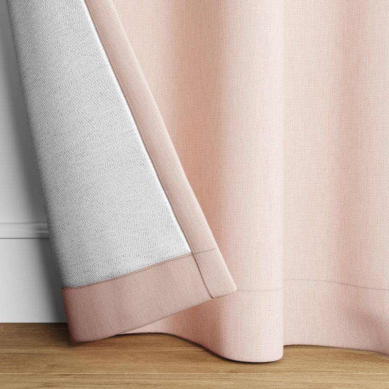 slide 3 of 4, 42"x84" Room Darkening Heathered Window Curtain Panel Pink - Room Essentials™: Noise Reduction, UV Protection, Thermal Insulated, 1 ct