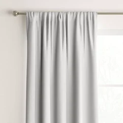 42"x63" Room Darkening Heathered Window Curtain Panel White - Room Essentials™: UV Protection, Thermal Insulated, Modern Style