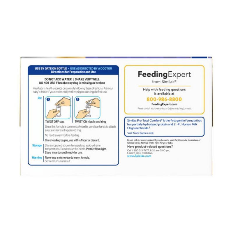 slide 2 of 12, Similac Pro-Total Comfort Ready to Feed Infant Formula Bottles - 2 fl oz/8ct, 8 ct; 2 fl oz