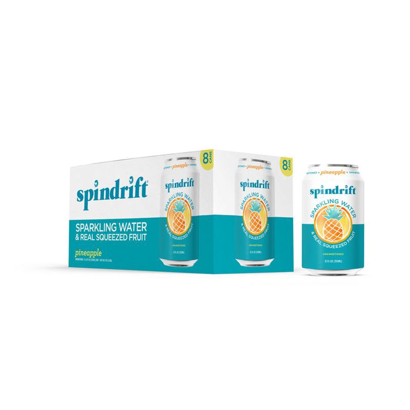 slide 4 of 6, Spindrift Pineapple Sparkling Water - 8pk/12 fl oz Cans, 8 ct; 12 fl oz