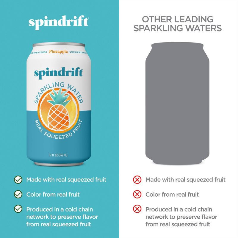slide 4 of 6, Spindrift Pineapple Sparkling Water - 8pk/12 fl oz Cans, 8 ct; 12 fl oz