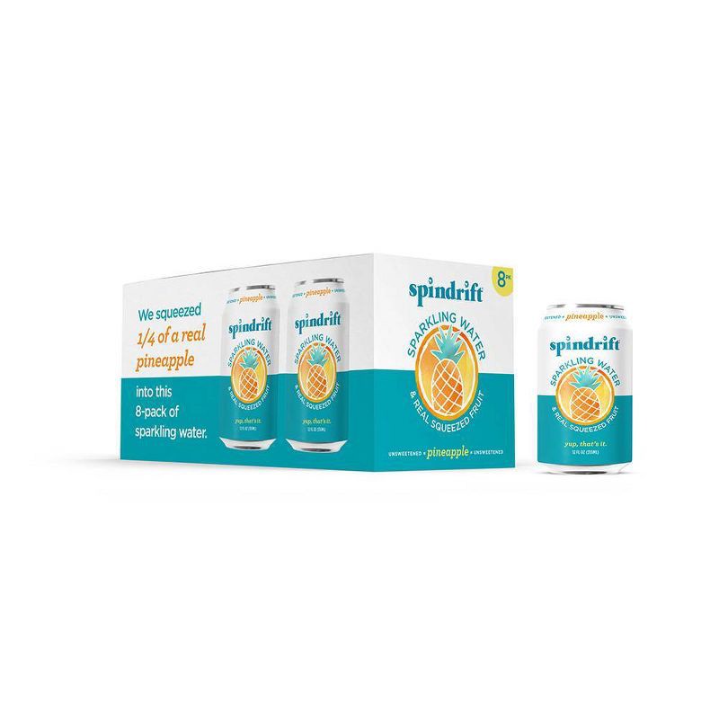 slide 1 of 6, Spindrift Pineapple Sparkling Water - 8pk/12 fl oz Cans, 8 ct; 12 fl oz