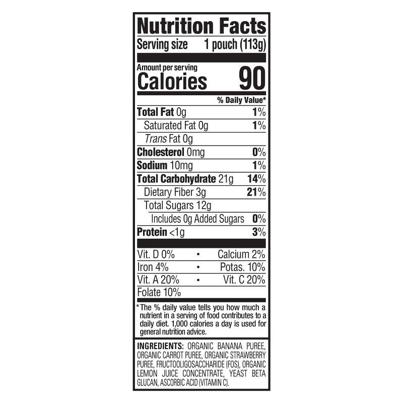 slide 6 of 6, Happy Baby HappyTot Super Bellies Organic Bananas Carrots & Strawberries Baby Food Pouch - 4oz, 4 oz