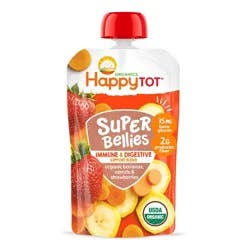Happy Baby HappyTot Super Bellies Organic Bananas Carrots & Strawberries Baby Food Pouch - 4oz