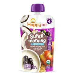 Happy Baby HappyTot Super Morning Organic Apples Acai Coconut Milk & Oats with Super Chia Baby Food Pouch - 4oz