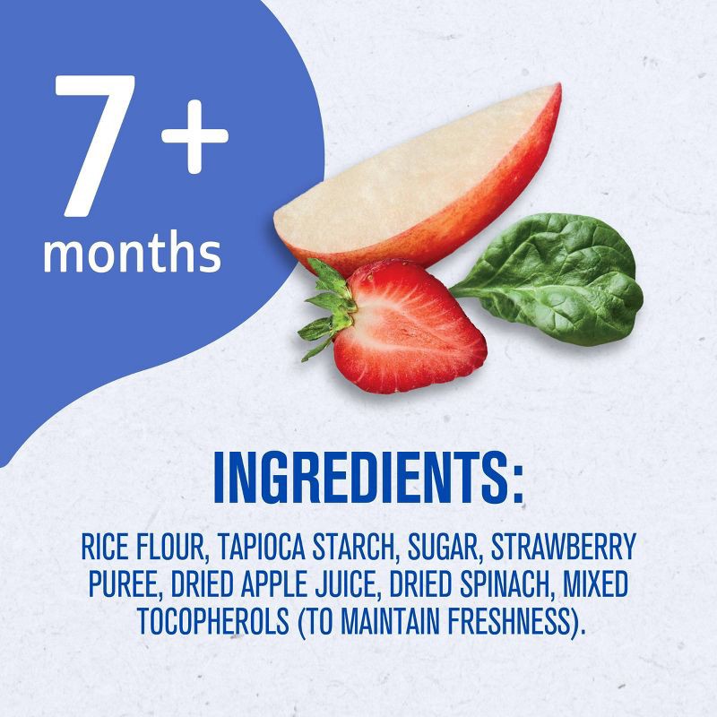 slide 8 of 8, Gerber Baby Food Strawberry Apple Spinach Teething Wafers Baby Snack - 12ct/1.7oz Total, 12 ct; 1.7 oz