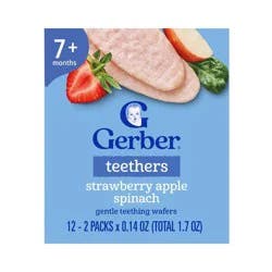Gerber Baby Food Strawberry Apple Spinach Teething Wafers Baby Snack - 12ct/1.7oz Total