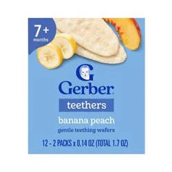 Gerber Baby Food Banana Peach Teething Wafer Baby Snack - 12ct/1.7oz Total