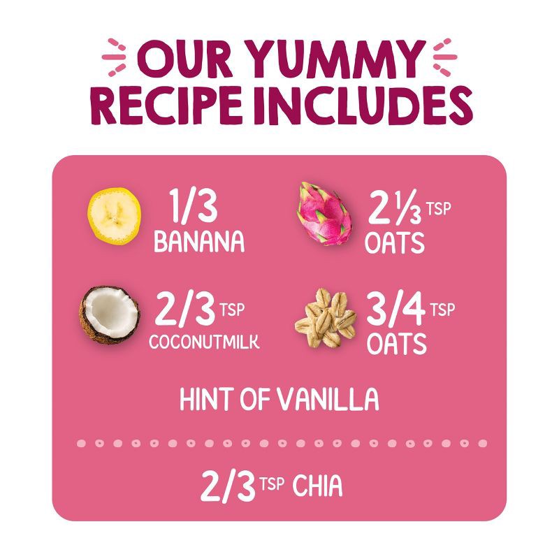 slide 3 of 6, Happy Baby HappyTot Super Morning Organic Bananas Dragonfruit Coconut Milk & Oats with Super Chia Baby Food Pouch - 4oz, 4 oz