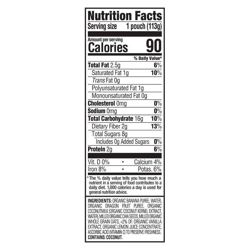 slide 6 of 6, Happy Baby HappyTot Super Morning Organic Bananas Dragonfruit Coconut Milk & Oats with Super Chia Baby Food Pouch - 4oz, 4 oz