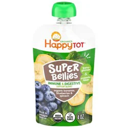 HappyTot Happy Tot Super Bellies Organic Bananas, Spinach & Blueberries Toddler Pouch - 4oz: USDA Organic Certified Puree
