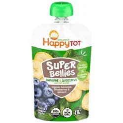 HappyTot Happy Tot Super Bellies Organic Bananas, Spinach & Blueberries Toddler Pouch - 4oz: USDA Organic Certified Puree