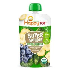 Happy Baby HappyTot Super Bellies Organic Bananas Spinach & Blueberries Baby Food Pouch - 4oz