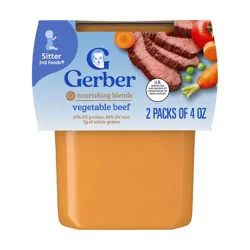 Gerber Baby Food Stage 2 Vegetable & Beef Puree Tub - 2ct/4oz