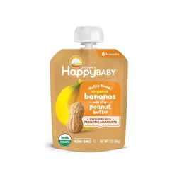Happy Baby, Happy Family Nutty Blends Organic Banana & Peanut Butter Baby Food Pouch - 3oz