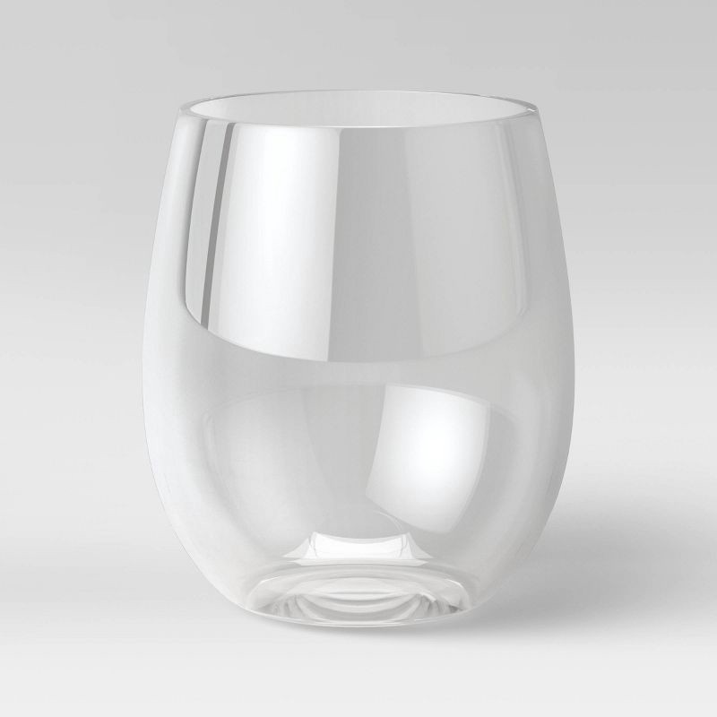 slide 3 of 3, 13.4oz 4pk Plastic Wine Glasses - Room Essentials™: Stemless, Outdoor, Dishwasher-Safe, Clear Drinkware, 4 ct; 13.4 oz