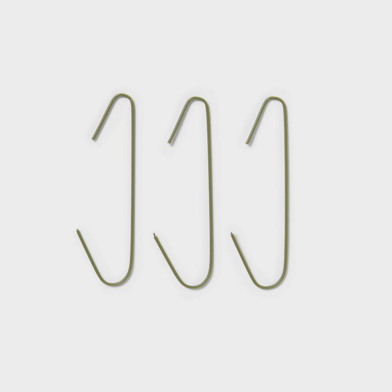 slide 3 of 3, 100ct Christmas Ornament Hook Dark Green - Wondershop™, 100 ct