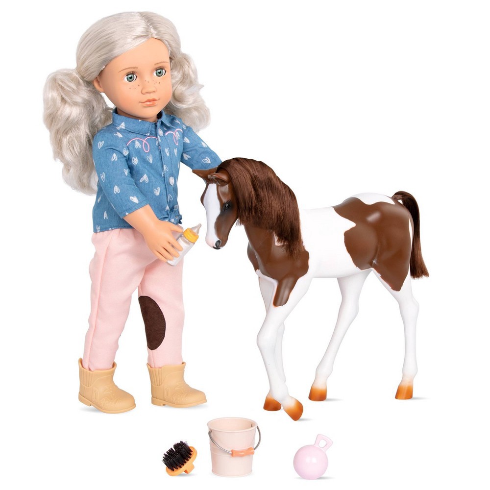 Our Generation 18" Equestrian Doll & Horse Set Yanira with Foal 1 ct