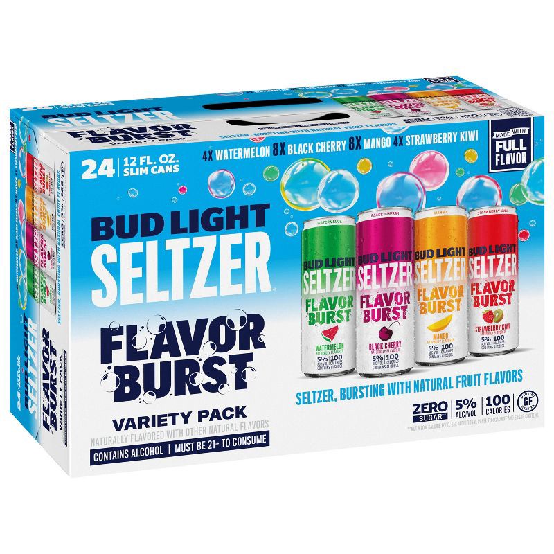 slide 2 of 8, Bud Light Seltzer Bud Light Hard Seltzer Variety Pack - 24pk/12 fl oz Slim Cans, 24 ct; 12 fl oz