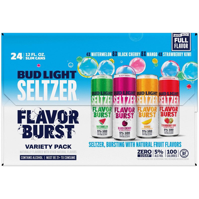 slide 3 of 8, Bud Light Seltzer Bud Light Hard Seltzer Variety Pack - 24pk/12 fl oz Slim Cans, 24 ct; 12 fl oz