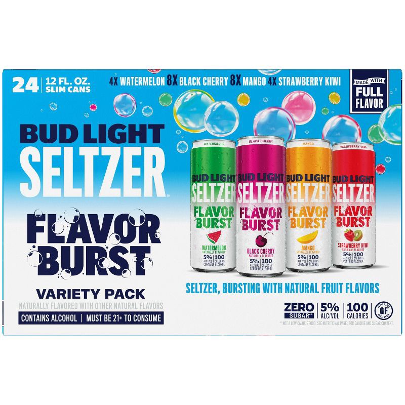 slide 4 of 8, Bud Light Seltzer Bud Light Hard Seltzer Variety Pack - 24pk/12 fl oz Slim Cans, 24 ct; 12 fl oz