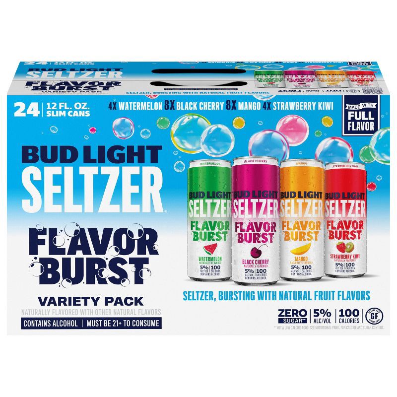 slide 6 of 8, Bud Light Seltzer Bud Light Hard Seltzer Variety Pack - 24pk/12 fl oz Slim Cans, 24 ct; 12 fl oz