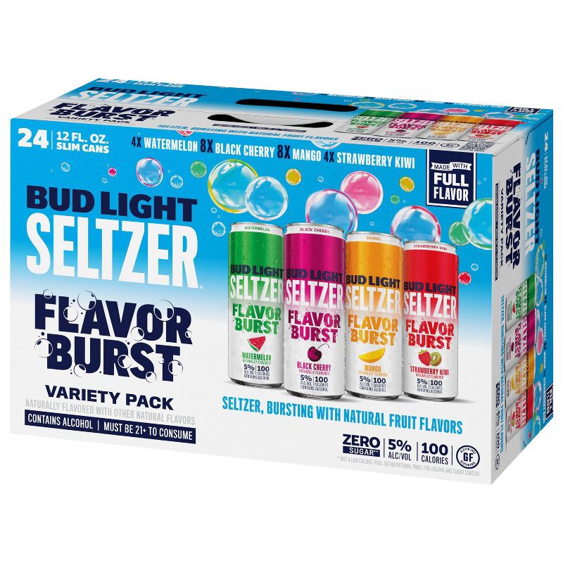 slide 7 of 8, Bud Light Seltzer Bud Light Hard Seltzer Variety Pack - 24pk/12 fl oz Slim Cans, 24 ct; 12 fl oz