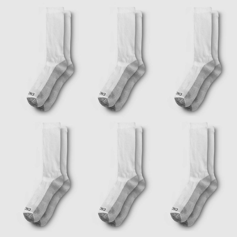 slide 2 of 5, Dickies Men's Big & Tall Moisture Control Crew Socks 6pk - White 12-14, 6 ct