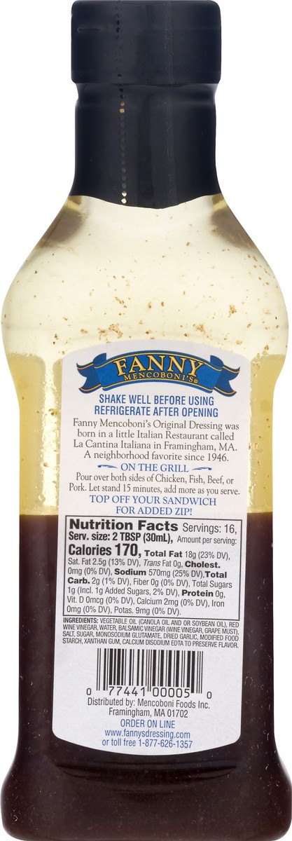 slide 13 of 13, Fanny Mencoboni's Balsamic Italian Dressing 16 oz, 16 oz
