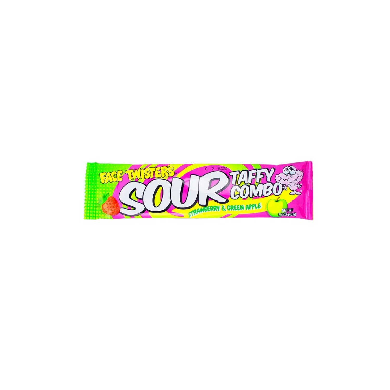 slide 1 of 2, Face Twisters Strawberry & Green Apple Sour Taffy Combo - 1.4 oz, 1.4 oz