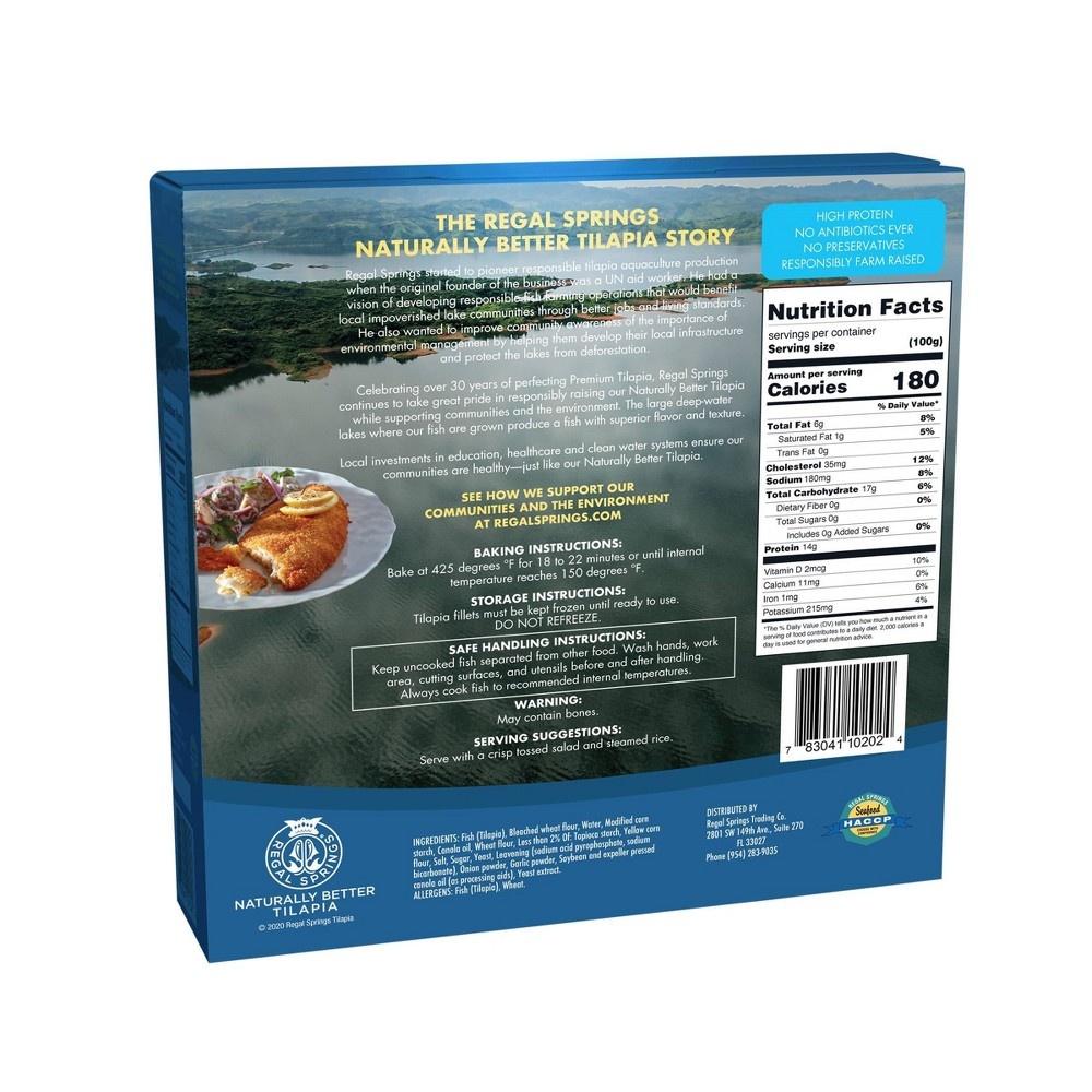 slide 3 of 4, Regal Springs Panko Encrusted Tilapia Fillets - Frozen, 10 oz