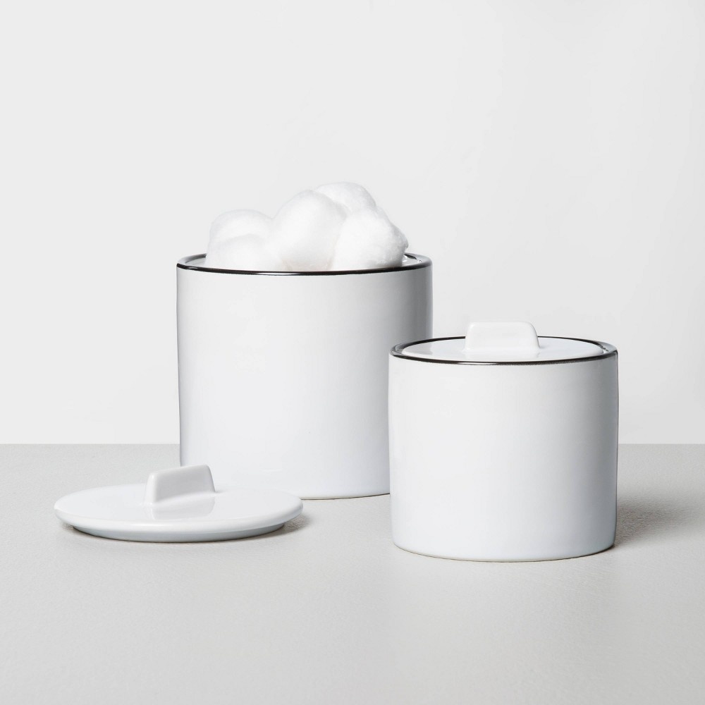 White Ceramic Modern Canister - Magnolia