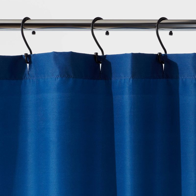 slide 3 of 4, Microfiber Colorblock Large Striped Shower Curtain - Room Essentials™: Polyester, Machine Washable, Mid-Century Decor, 1 ct