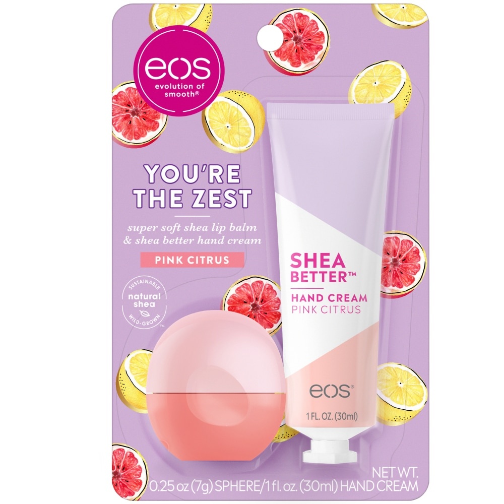 slide 1 of 1, eos Spring Notes You'Re The Zest Shea Lip Balm & Shea Butter Hand Cream, 1 ct