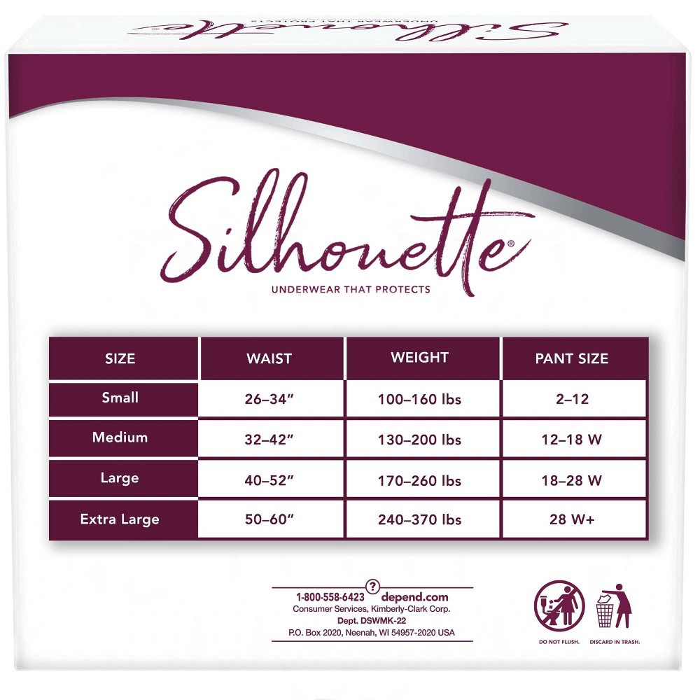 Depend Silhouette Underwear for Women - Maximum Absorbency - Small