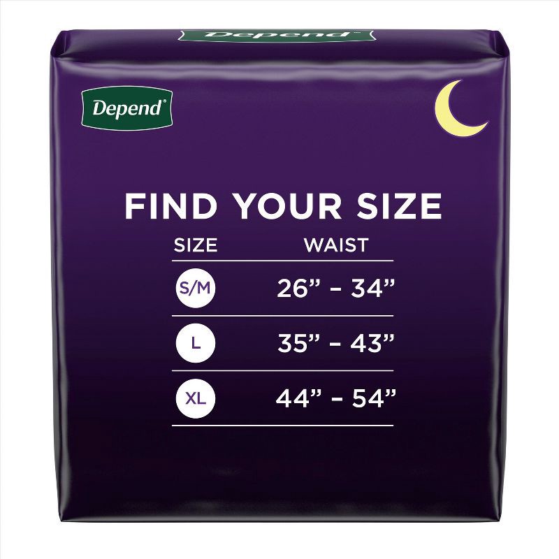 slide 2 of 7, Depend Night Defense Incontinence Disposable Underwear for Men - Overnight Absorbency - XL - 12ct, 12 ct