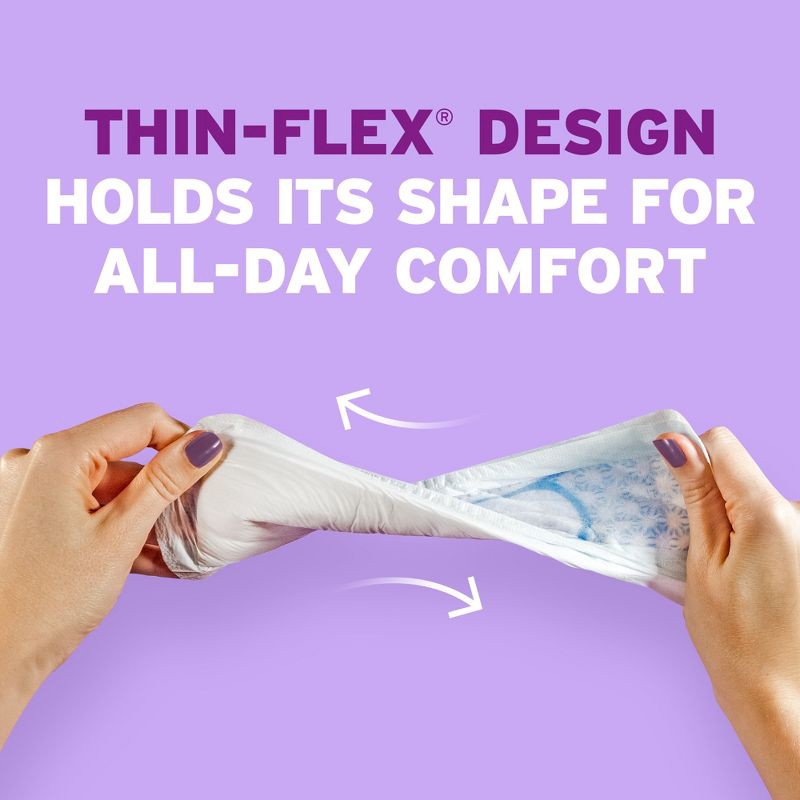 slide 6 of 7, Poise Ultra Thin Incontinence Pads for Women - Maximum Absorbency - 5 Drop - Long - 36ct, 36 ct