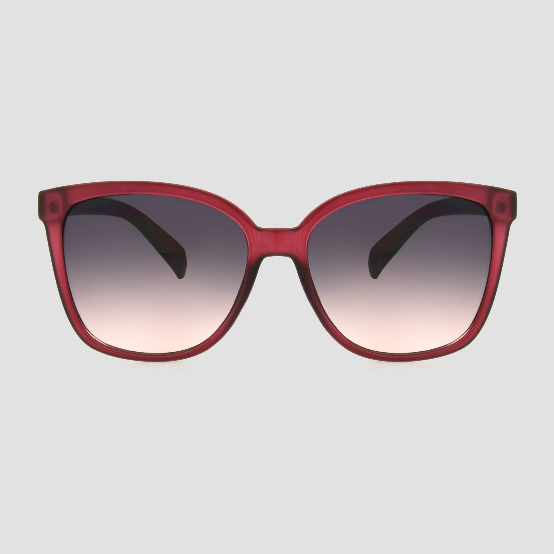 slide 1 of 2, Women's Crystal Square Plastic Sunglasses - A New Day Burgundy, 1 ct