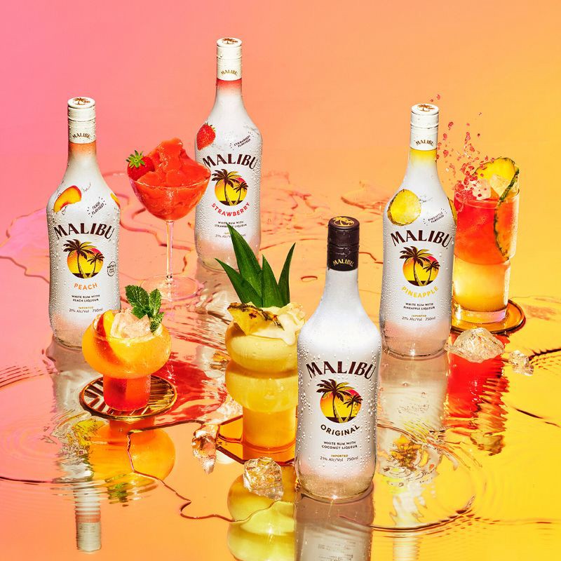 slide 4 of 6, Malibu Strawberry Flavored White Rum - 750ml Bottle, 750 ml