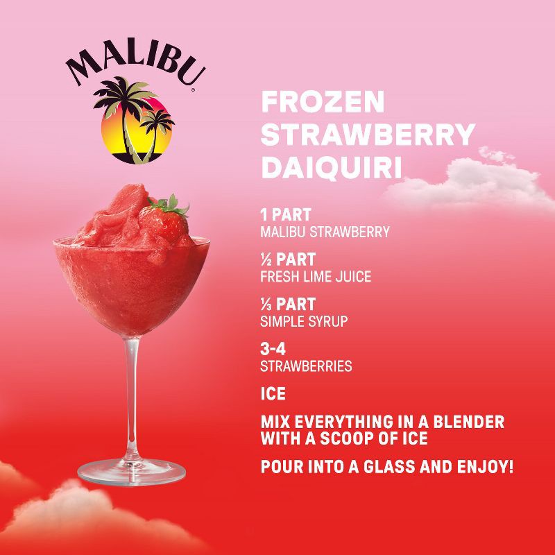 slide 5 of 12, Malibu Strawberry Flavored White Rum - 750ml Bottle, 750 ml