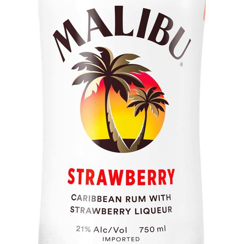 slide 5 of 6, Malibu Strawberry Flavored White Rum - 750ml Bottle, 750 ml