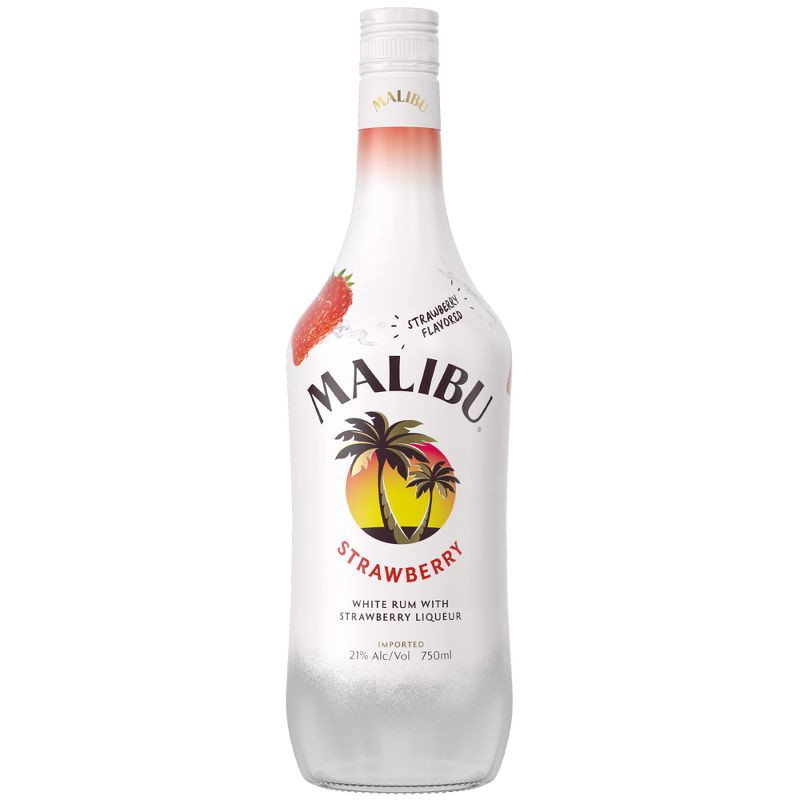 slide 1 of 6, Malibu Strawberry Flavored White Rum - 750ml Bottle, 750 ml