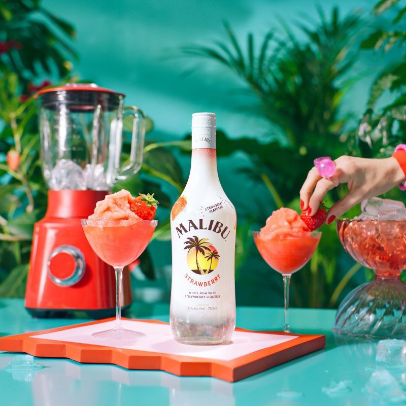 slide 10 of 12, Malibu Strawberry Flavored White Rum - 750ml Bottle, 750 ml