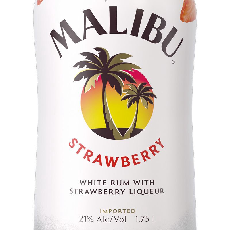 slide 11 of 12, Malibu Strawberry Flavored White Rum - 750ml Bottle, 750 ml