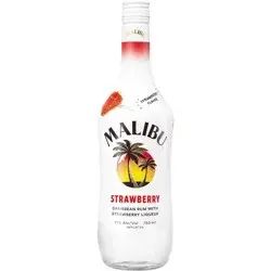 Malibu Strawberry Flavored Caribbean Rum - 750ml Bottle